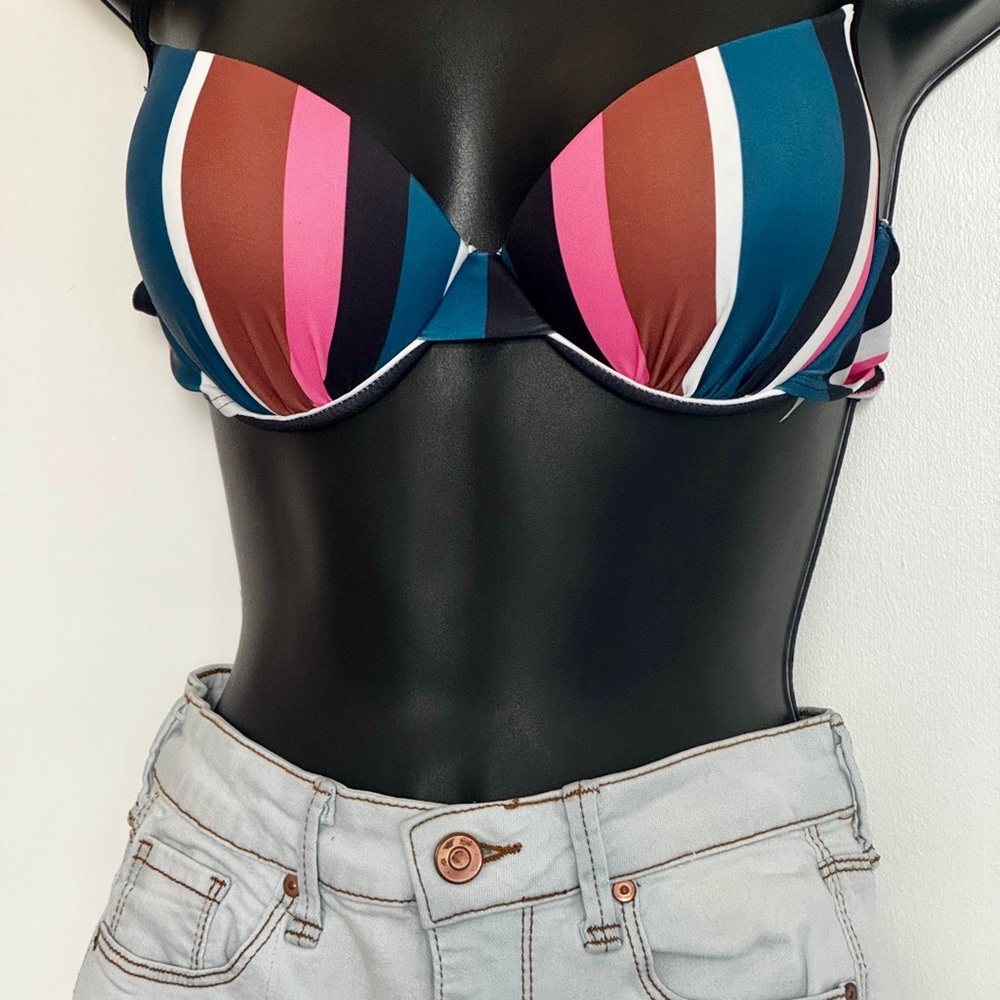 Striped Multicolor Bikini Top